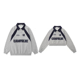 Women Hoodie Color Matching Short Long-Sleeved Sweater Girls' Autumn Top