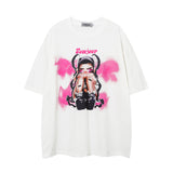 Men T Shirt Printed Short Sleeve T-shirt for Men and Women Hip Hop Couple