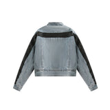 Unisex Jacket Winter Retro Patchwork Denim Cotton Coat
