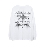 Men Long Sleeve Shirt Gothic Letter Puff Print Couple Long Sleeve T-shirt