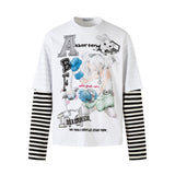 Unisex long-sleeved shirt autumretro round neck