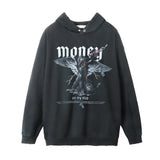 Men Hoodie Print Washed and Worn Hooded Pullover Men's Casual