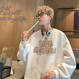 Men Hoodie Crew Neck Pullover Sweatshirt Men's Autumn Letters Loose Casual