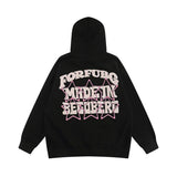 Men Hoodie Five-Pointed Star Letter Foam Printed Hoodie