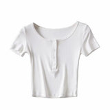 Women T-Shirt Spring round Neck Short Sleeve T-shirt Top