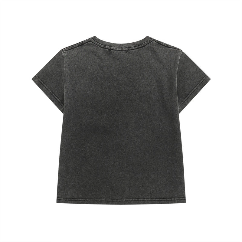 Women T-shirt Printed Distressed Short-Sleeved T-shirt for Women O-neck Short