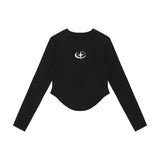 Women Long Sleeve T-Shirt Short T-shirt Women's Street round Neck Fashion Brand Casual Spring and Autumn