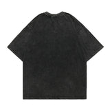 Men's T Shirt round Neck Washed Old Loose Men's and Women's Short Sleeve T-shirt