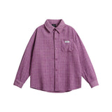 Unisex Jacket Autumn Leisure Plaid Letters Shirt