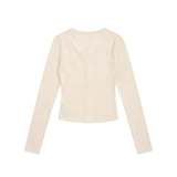 Women Long Sleeve T-Shirt Long Sleeve T-shirt Women's Spring and Autumn Button