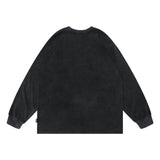 Men Hoodie Letter Print Patch Decoration round Neck Sweater