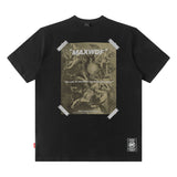 Men T Shirt Neckline Letter Print Casual Loose round Neck T-shirt Short Sleeve Men and Women