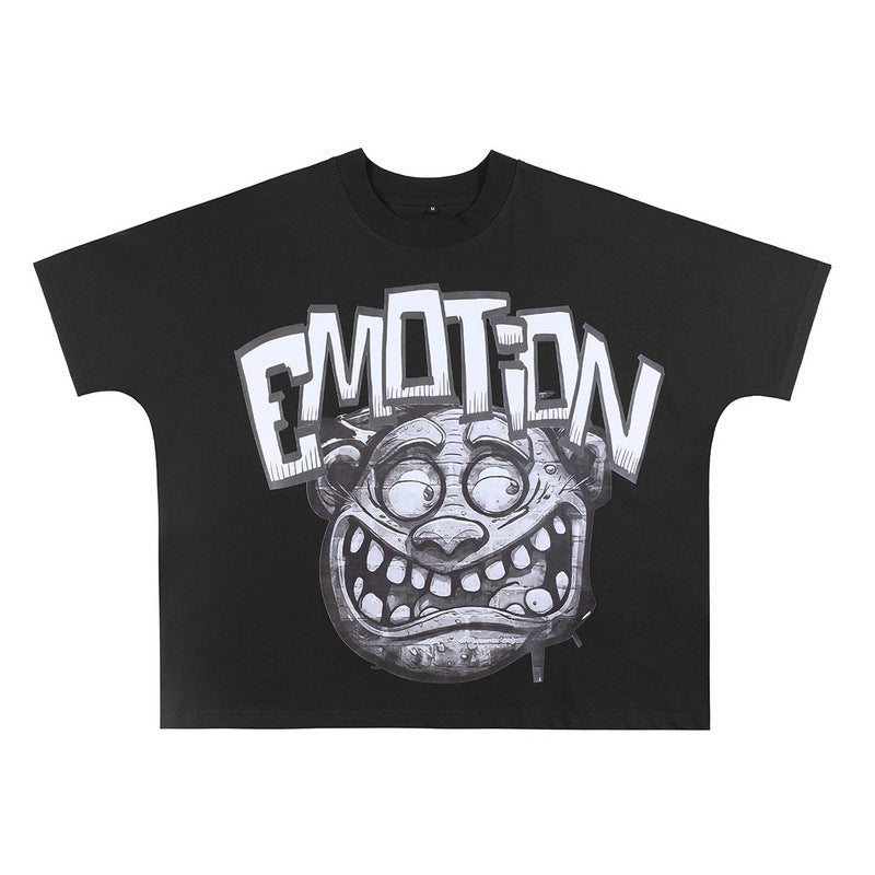 Mixed Emotion T-Shirt Crew Neck Loose Short Sleeve