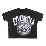 Mixed Emotion T-Shirt Crew Neck Loose Short Sleeve