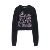 Women Sweater Short Sweater Girls' Autumn round Neck Long Sleeve Wool Casual