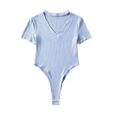 Women T-Shirt Short Sleeve Repair Jumpsuit