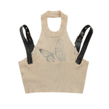 Women's Vest Printed Knitted Vest Women's Short Camisole