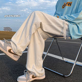 Men Sweatpants Men's Summer Loose Casual Straight-Leg Mop Wide Leg Pants