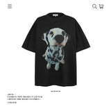 American vintage street T-shirt pure cotton retro men's summer loose half sleeve