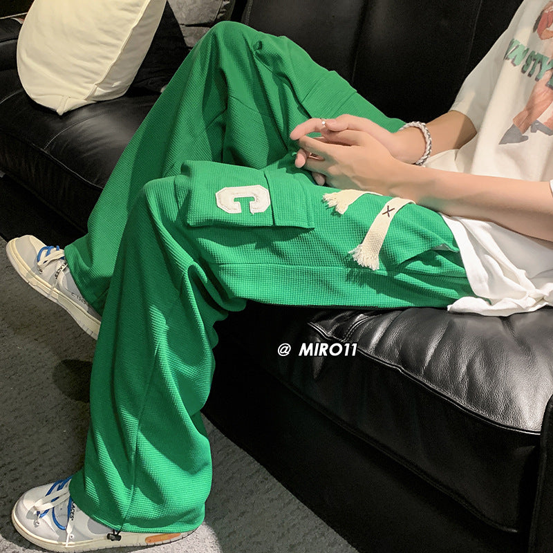 Men Sweatpants Waffle Pants Summer Workwear Sweatpants