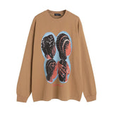 Men Long Sleeve Shirt Hiphop Portrait Retro Long Sleeve Bottoming T-shirt Men and Women Vibe Idle Style