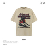 American vintage street T-shirt pure cotton retro men's and women's summer loose