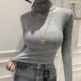 Women Long Sleeve Shirt Tight Long Sleeve Bottoming Autumn and Winter