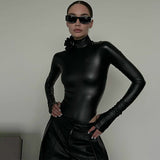 Women Jumpsuit Winter Fashion High Collar Long Sleeve Jumpsuit