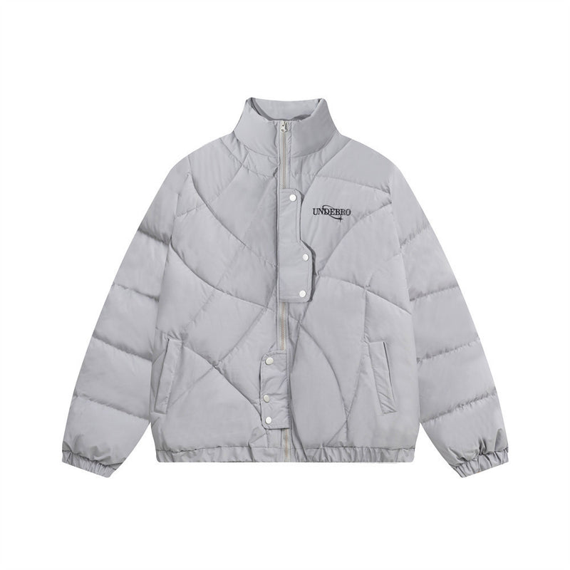 Men Cotton Mixed Jacket Coat Irregular Men Winter Embroidery Loose Cotton Jacket Coat