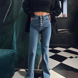 Women Cargo Pants Jeans Women's Slim-Fitting Patchwork Long