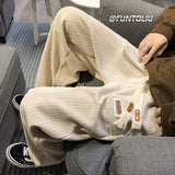 Men Sweatpants Vintage Corduroy Fall Loose Casual Trousers