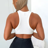 Women Halter Tops Autumn Fashion Crew Neck Casual