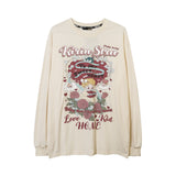 Men Long Sleeve Shirt Vintage Rose Floral Print Casual Long Sleeve Men's Ins Loose