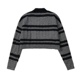 Women Sweater Striped Short Style Knitwear Girls' Spring and Autumn Long Sleeve