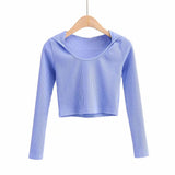 Women T-Shirt Hooded Long Sleeve T-shirt Shorts