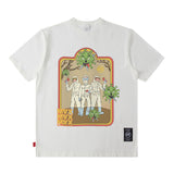 Men T Shirt Printed Short-Sleeved T-shirt Men's Summer Retro Loose