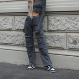 Women Cargo Pants Jeans for Women Baggy Straight Trousers