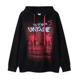 Men Hoodie Fall/Winter Hoodie Men's Hawaiian Coconut Tree Printed Casual Long Sleeve Pullover Hoodie