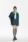 Unisex Jacket Autumn Striped Contrast Color Denim Jacket Women's Clothing