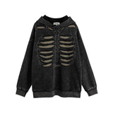 Men Hoodie Hooded Sweater Men's Washed Make Old Ripped Pullover