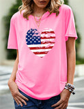 Women's Independence Day T Shirt Pattern Printed Short-Sleeved T-shirt