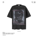 American vintage street T-shirt men's loose spring and summer half-sleeved shirt