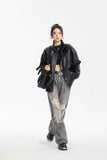 Unisex Jacket Autumn Crocodile Pattern Leather Coat Motorcycle Clothing Women's Clothing