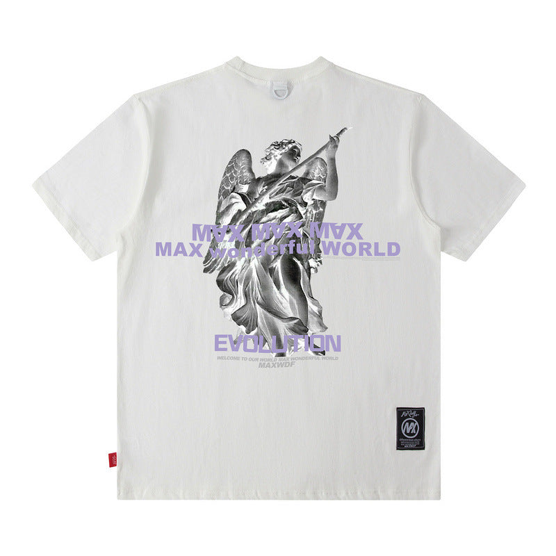 Men T Shirt Short-Sleeved T-shirt Men's Trendy Hip Hop Print Loose Men's Clothing