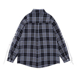 Men Long Sleeved T Shirt Plaid Long Sleeve Shirt Men's Spring and Autumn Leisure Bow Sleeve Shirt