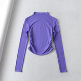 Women T-shirt High Neck Short Bottoming Shirt Women Spring Long Sleeve T-shirt