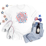National Flag Day T Shirts Summer round Neck T-shirt Women's Short Sleeve Independence Day Women