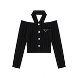 Women Sweater Cropped Knitted Cardigan Women's Long Sleeve Top