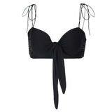 Women Halter Tops Spring Sexy V-neck Lace-up Tube Top Amazon