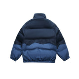 Unisex Sweater Winter Contrast Color Affixed Cloth Embroidered Cotton-Padded Coat